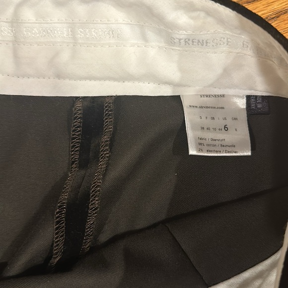 STRENESSE GABRIELE STREHLE FLAT FRONT BLACK VELVET PANTS WITH BACK ZIPPER SIZE 6 - Picture 3 of 10